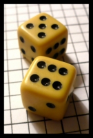 Dice : Dice - 6D - Yellow Opaque with Black Pips - Ebay July 2010